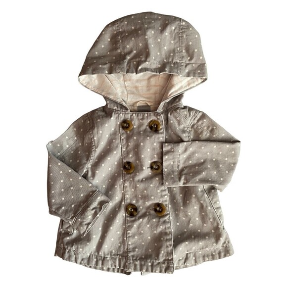❤️ TAHARI Polka Dot Gray And White Hoodie Jacket Size 12 Months - Picture 1 of 7